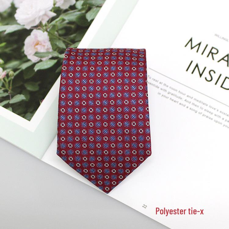 2024 Men's Jacquard Polyester Silk Tie - Floral and Stripe Design
