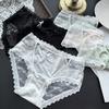 Ladies Spring Summer Cute Ice Silk Lace Mesh Low Waist Sexy Panties