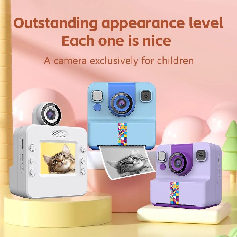 Instant Camera 2.4inch IPS Screen Children Digital Camera with Print Paper Selfie Printing Camera for 3-12 Year Old Girls & Boys