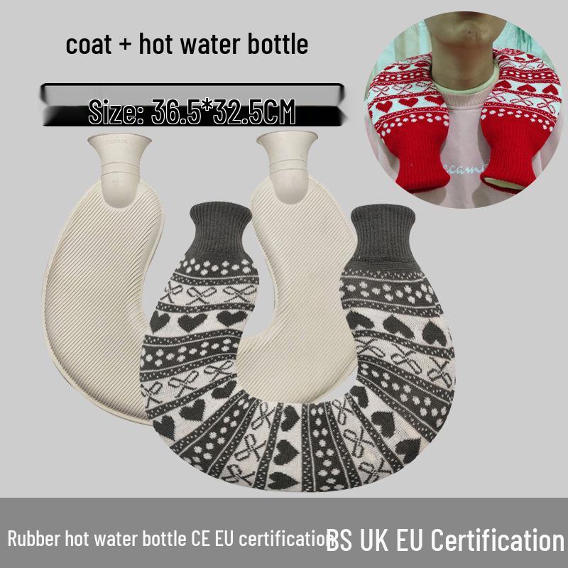 Explosion-Proof Hot Water Bottle: Rubber Design for Stomach and Feet, Long-Lasting Warmth