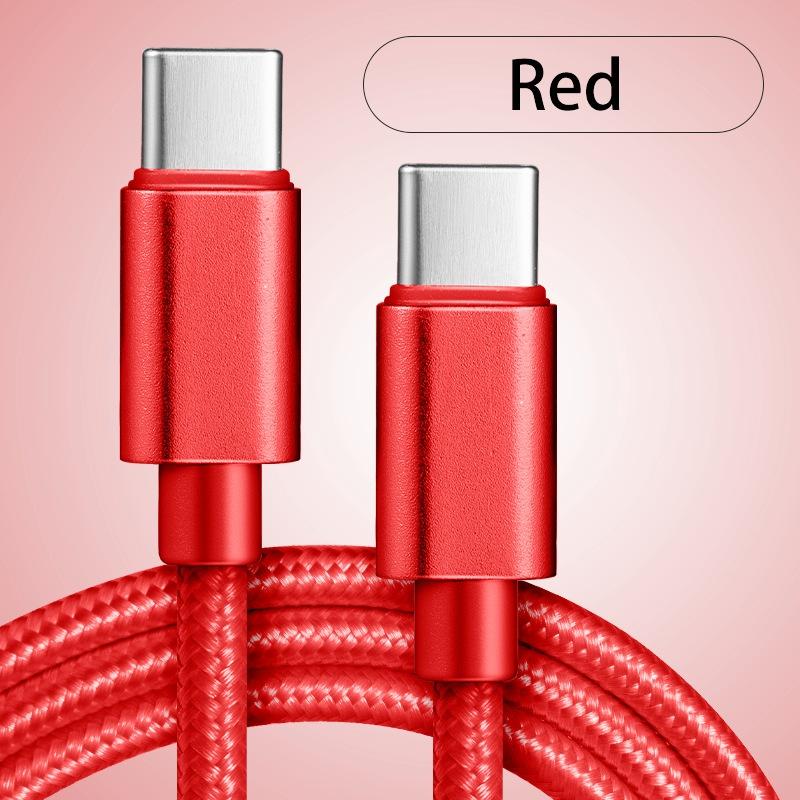 66W 5A USB C To Type C Fast Charging Data Cable USB Type C To Type-C Nylon Braided Quick Charge Charger Adapter Cable 1m 2m 3m