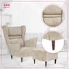 Zoja Wing Chair with Footrest Scandinavian Family Meble Beige Cream