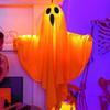 3 ks Halloweenských závěsných duchů 19,6" LED svítících venkovních létajících bílých duchů pro dekoraci předzahrádky, terasy, trávníku, zahrady, párty