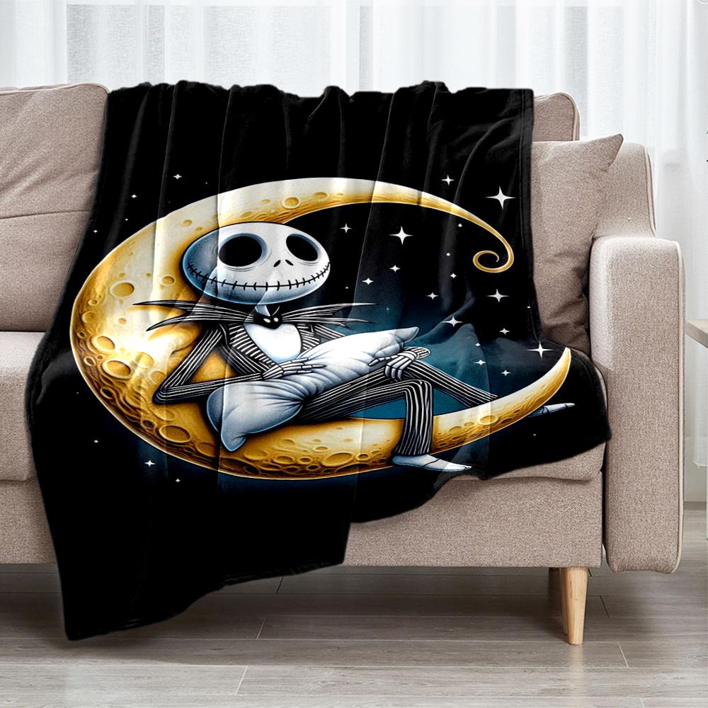The Nightmare Before Christmas Theme Printed Blanket - Perfect for Couch, Bed, Travel & Outdoor Use | Machine Washable, Cozy & Durable.