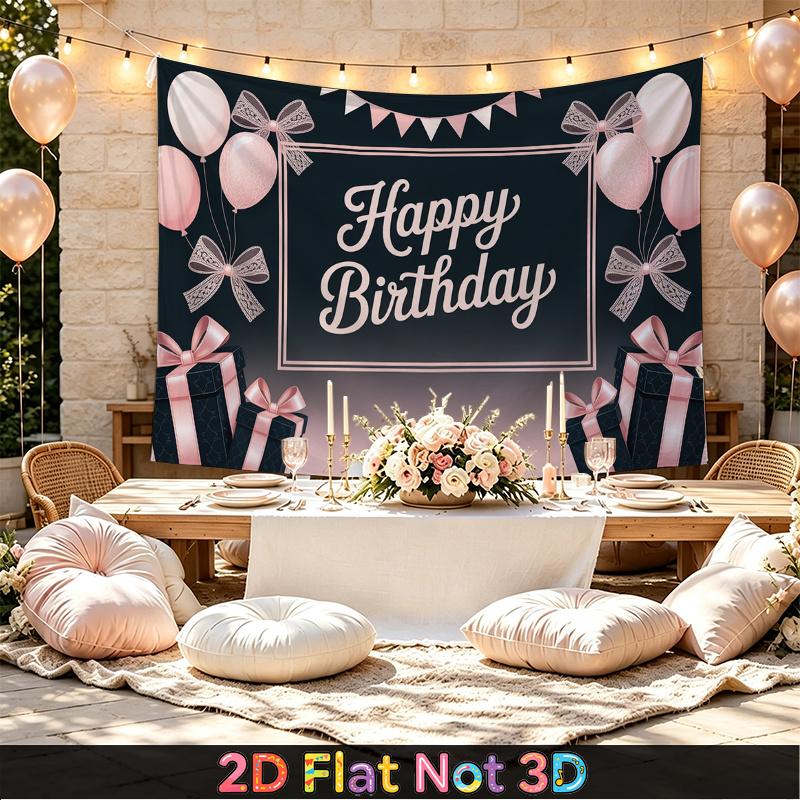 Party Backdrop Birthday Pink Photo Booth Background Front Door Decor