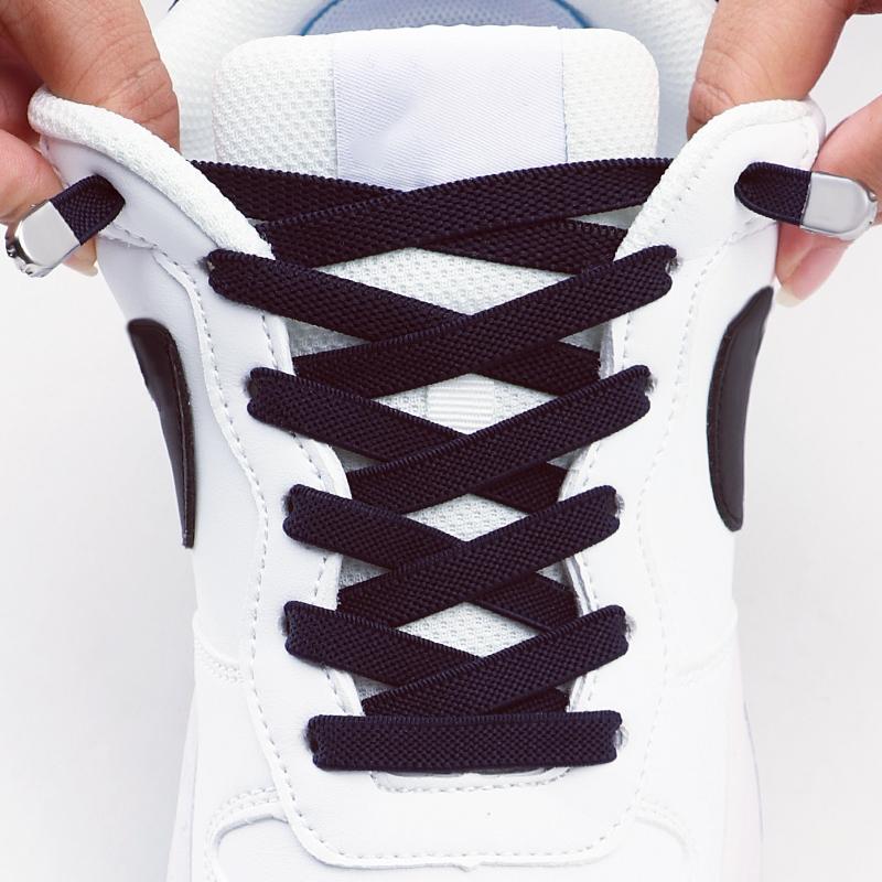 2Pair Elastic Laces Sneakers Tennis Shoelaces without ties Kids Adult No Tie Shoe laces 8mm Flat Shoelace Shoes Accessories