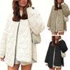 2025 Autumn Winter New European American Style Quilted Simple Solid Color Crewneck Loose Cotton Coat Wholesale