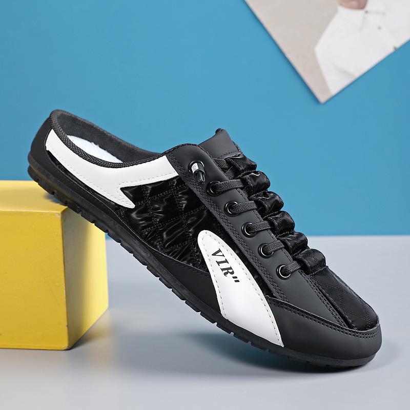 Spring men's shoes Korean version trendy versatile casual shoes lazy half drag board shoes Doudou shoes men