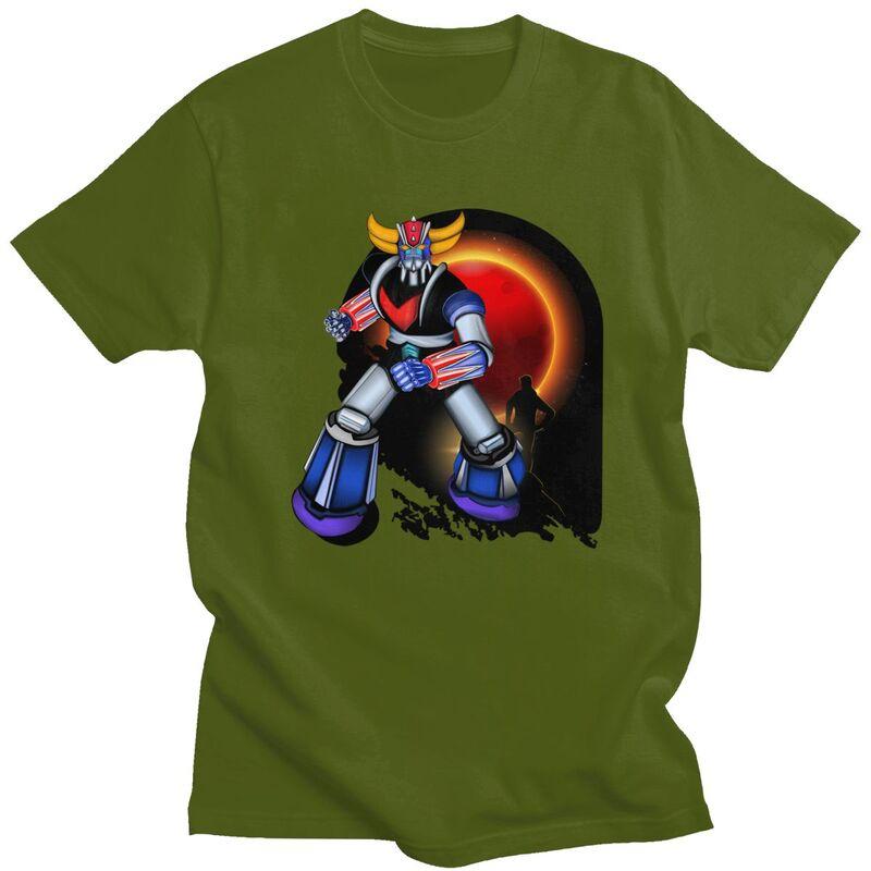 Custom UFO Robot Goldorak Tshirt for Men Short Sleeve Leisure T Shirt Cool Grendizer Goldrake Anime Tshirts Pure Cotton Tee