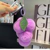 Purple Fluffy Keychain Rabbit Plush Grape Pendant Car Key Pendant Accessory