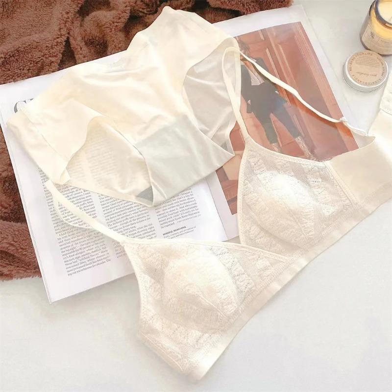 Nowe damskie ultracienkie francuskie miseczki trójkątne z bawełny bąbelkowej, dziewczęce uszy króliczka, wygodny biustonosz Bralette na małe piersi bez fiszbin