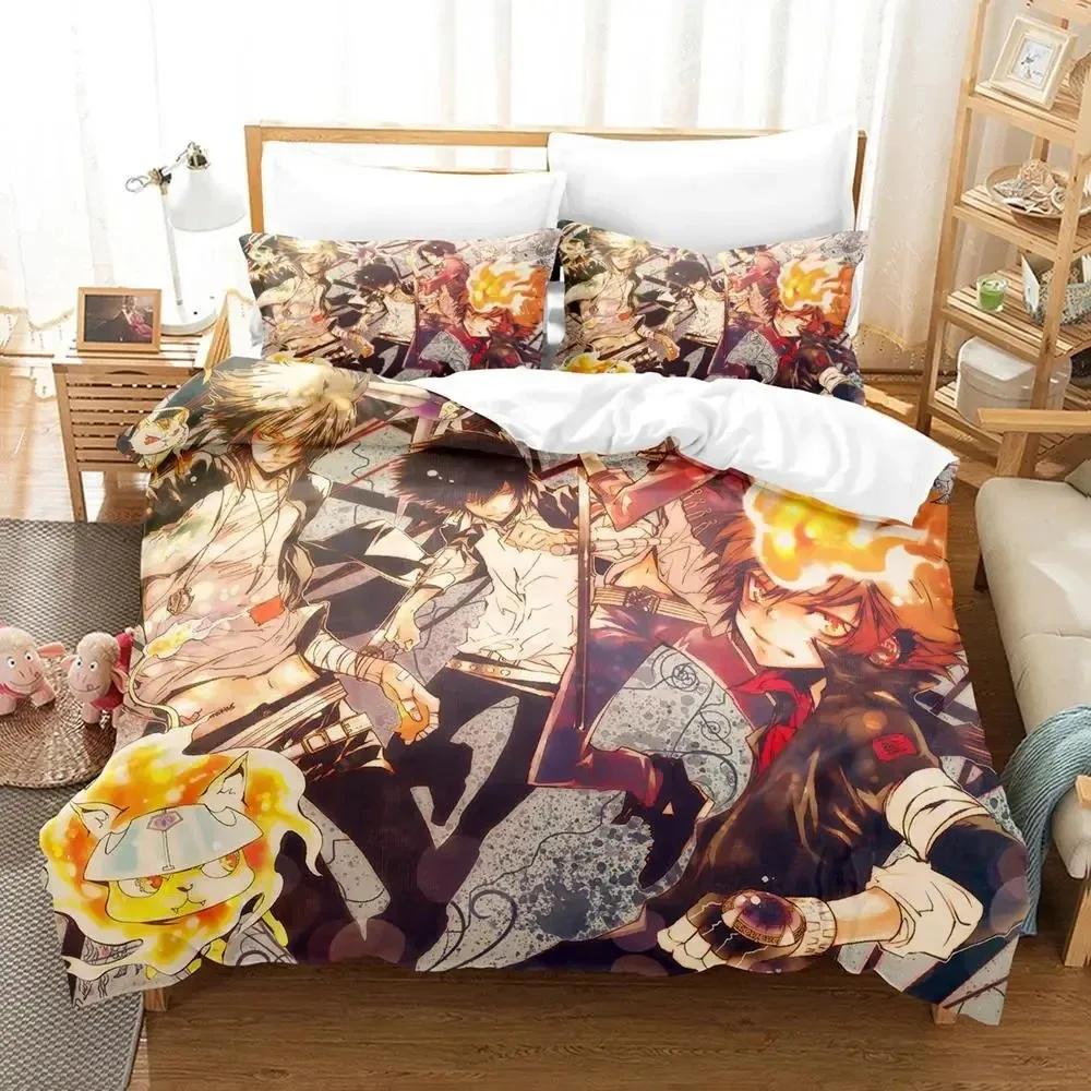 Anime Hitman Reborn Bedding Set Duvet Cover Bed Set Quilt Cover Pillowcase Comforter King Queen Size Boys Adult Bedding Set