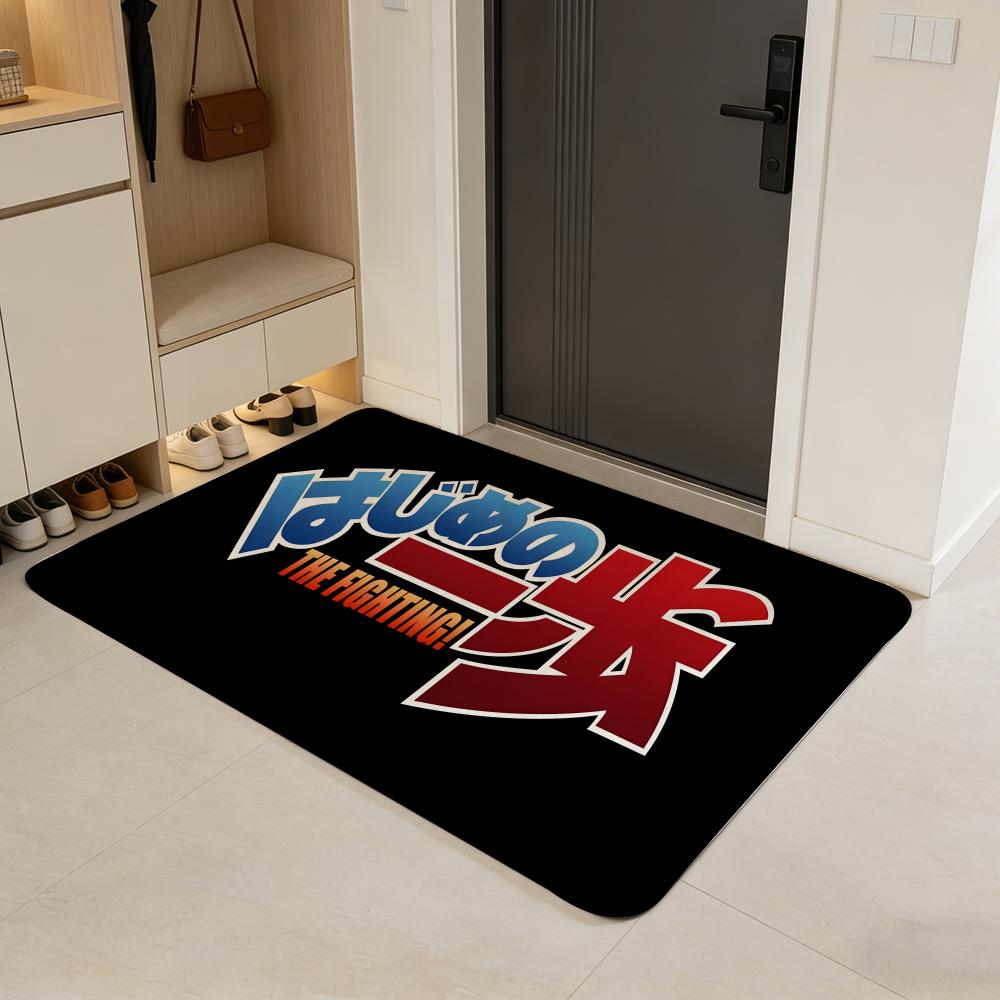 anime H-Hajime no Ippo Floor Mat Flannel Door Mat Non-Slip Absorbent Washable Indoor Home Rug