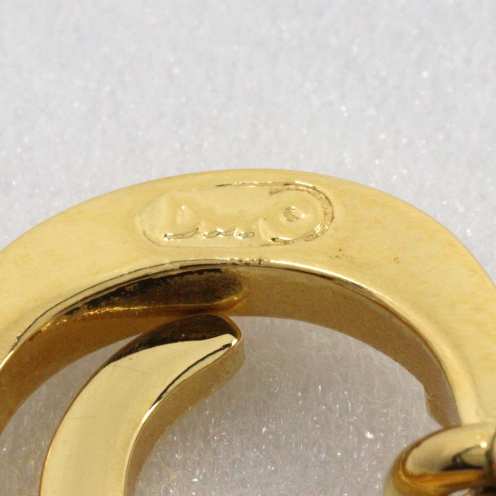 Dior DC Necklace Plated Gold/Rhinestone 7.8g Women Used