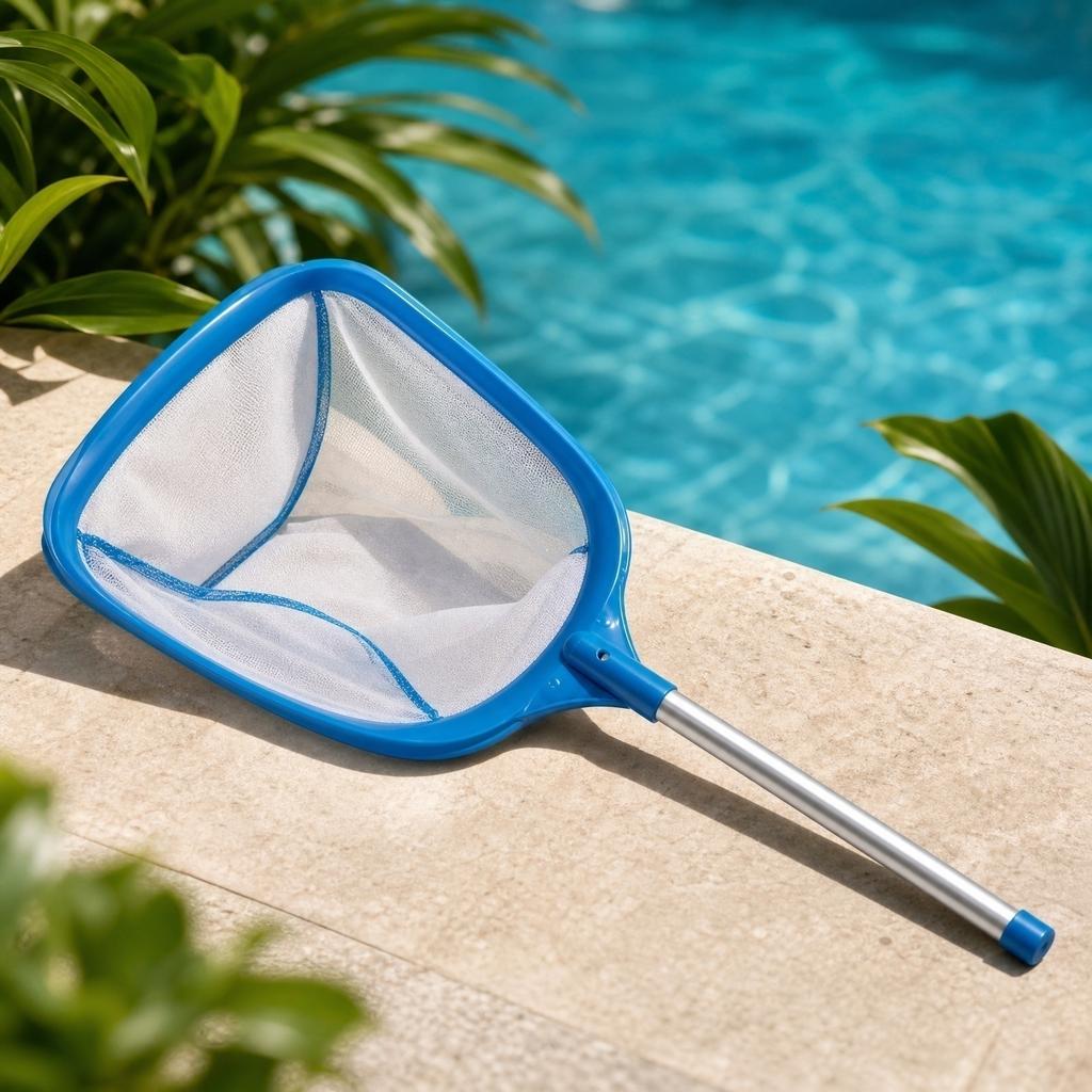 Red Recogehojas para Limpieza de Piscinas con Mango de Aluminio Red de Malla Fina Duradera para Eliminar Escombros de Piscinas y Spas