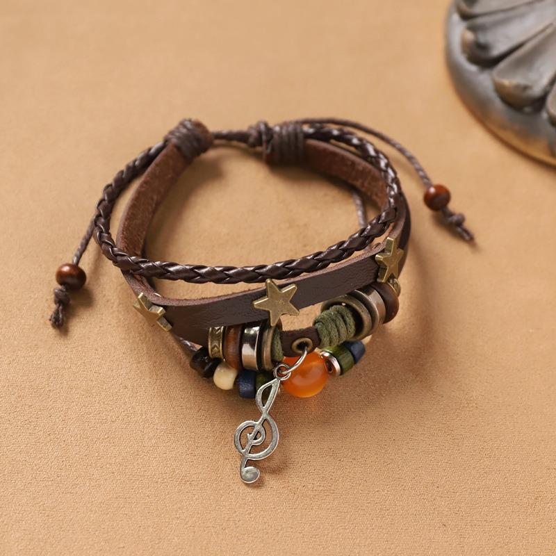Handmade Bohemian Exotic Bracelet Retro Men's and Women's Woven Multi-layer Stacked Bracelet Niche Hand Rope