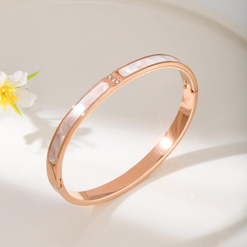 Women's Starry Sky Titanium Steel Bracelet: Fashionable, Simple, Diamond-Studded Nail Bangle, High-End Versatile Jewelry