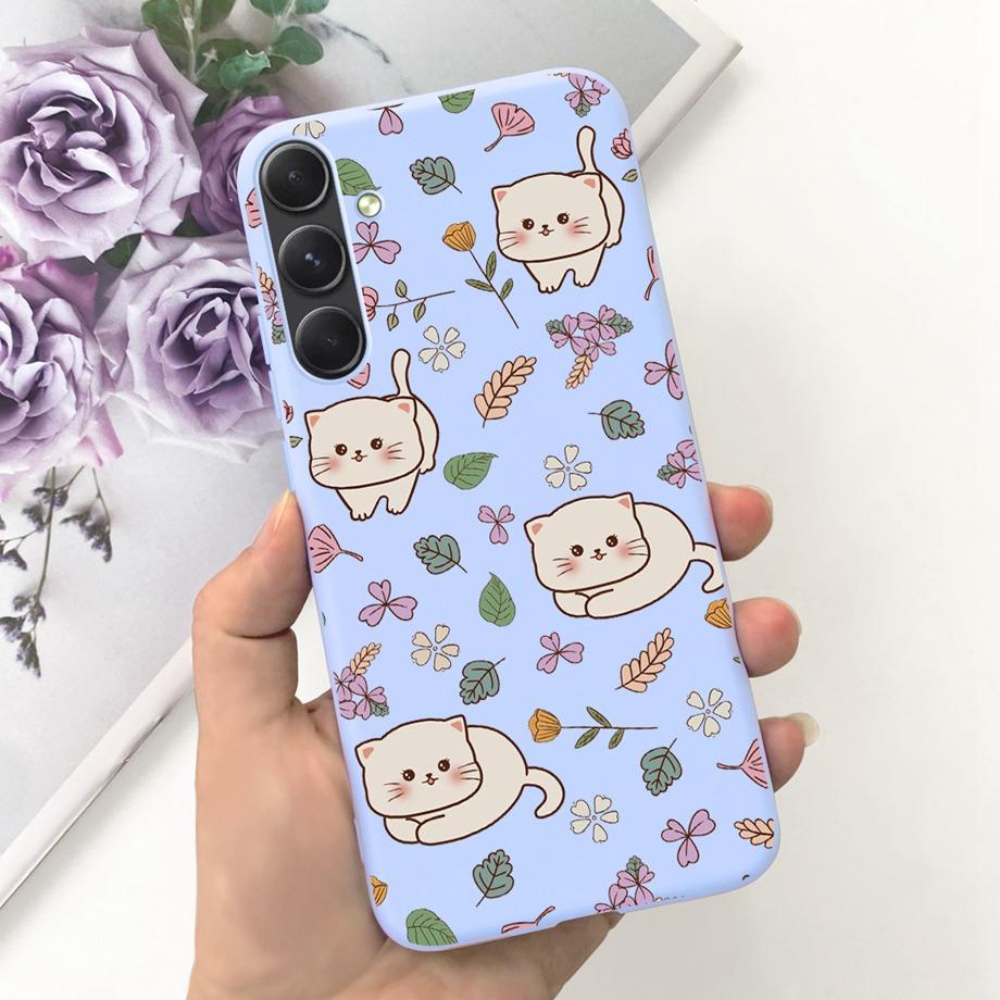 For Funda Samsung Galaxy A55 5G Case Daisy Stylish Painting Soft SIlicone TPU Bumper For Samsung A55 A55 5G GalaxyA55 Coque Etui