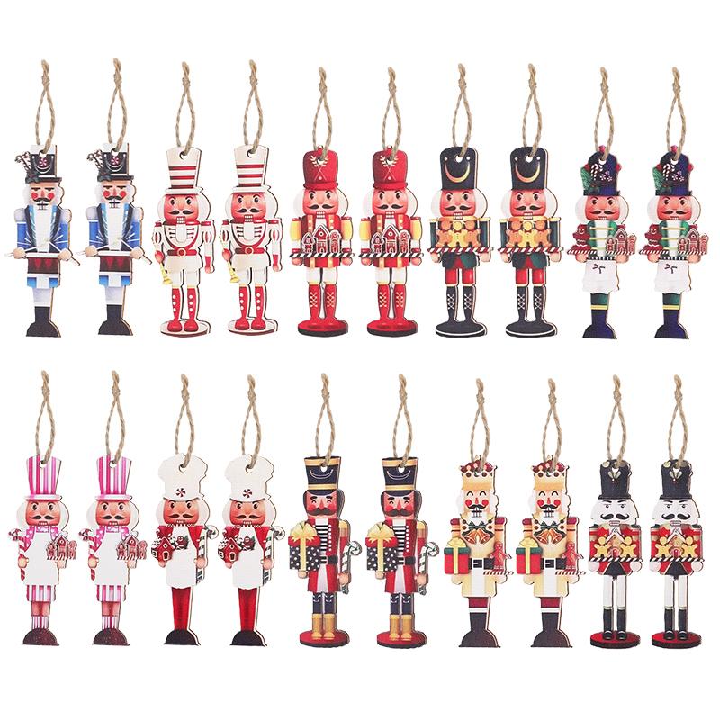 20 ks Vánoční dřevěný louskáček voják vánoční stromek závěsné ozdoby 2025 vánoční večírek domácí dekorace 2026 novoroční dárky