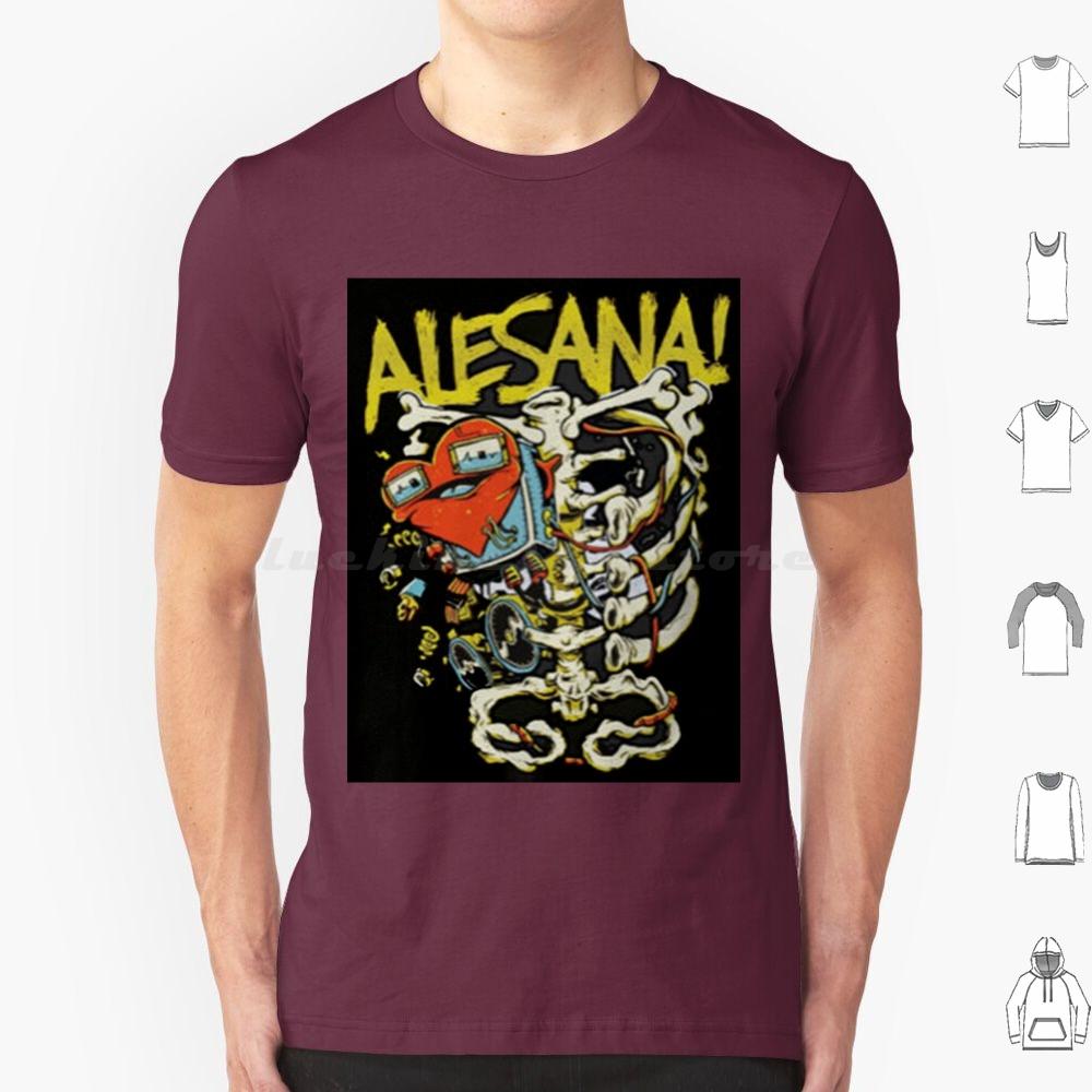 Alesana 12 T-Shirt Große Größe 100% Baumwolle Alesana Skelett Herz Szene Emo Scenemo Punk Band Post-Hardcore Hardcore Goth Gothic