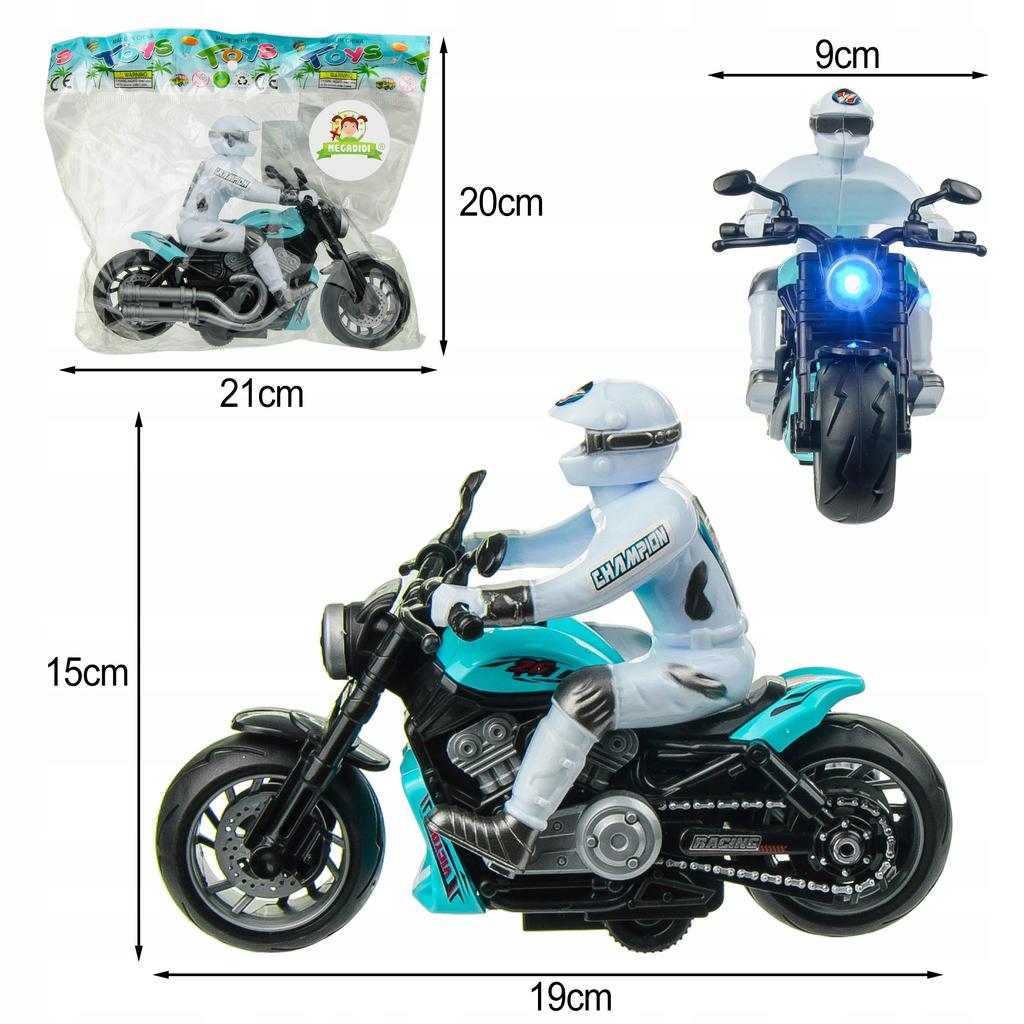 Motocykl Model Zabawkowy Motor Efekty Światło Dźwięki Napęd
