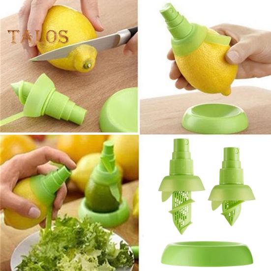 Juego de 2 pulverizadores de zumo de limón, pulverizador manual de cítricos con soporte, pulverizador de cítricos verde para ensaladas, mariscos, verduras y exprimidor de limas para zumos.