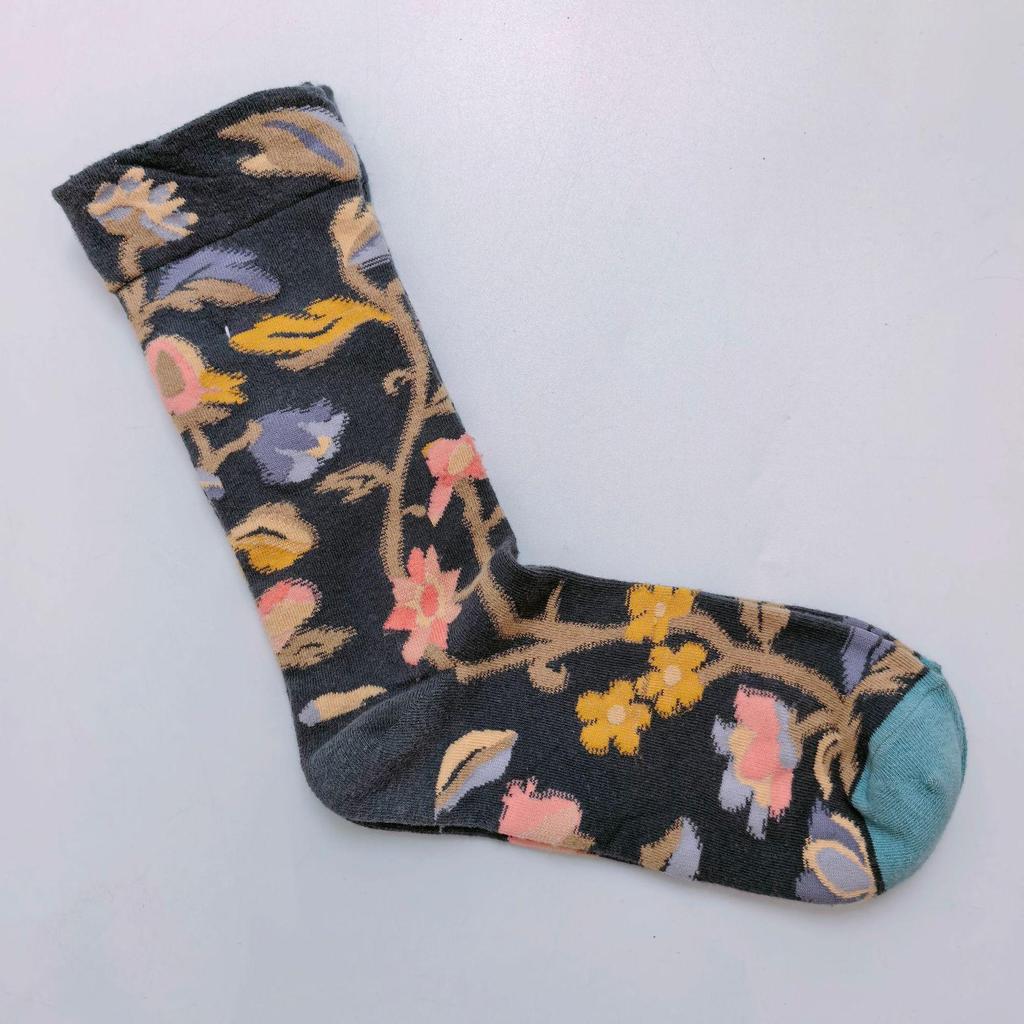 French Bonne Maison Retro Mid-Calf Socks in Maillard Color Scheme - Trendy Cotton Fashion Socks