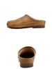 Johnature Retro Soft Soled Women's Slippers Genuine Leather Solid Color Handmade Comfortable Outdoor Slides