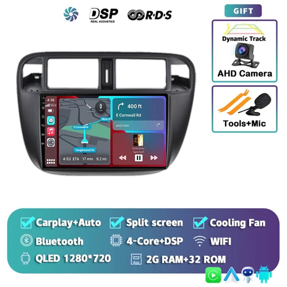 

Android 13 Автомагнитола WIFI+4G Для Honda Civic 1996 - 2001 Автомагнитола Мультимедийный Видеоплеер GPS Навигация Стерео 360 2Din