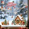 Creative Christmas Window Gifts Clings Snowy Tree Squirrel Xmas Village House Rabbit Seasonal Glass Surface Stickers Sticker Double-Sided