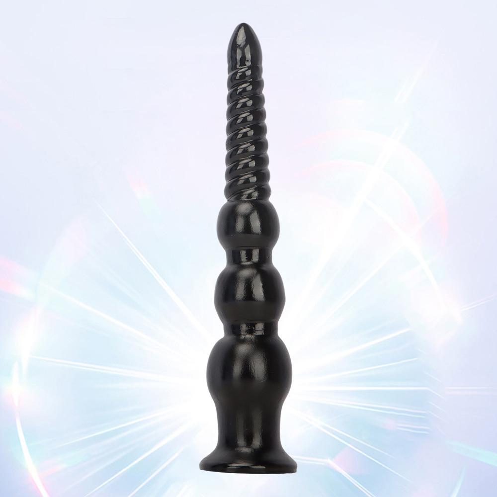 34cm Black PVC Dildo Butt Plug Masturbator Anal Dilator Strap on Cock Realistic Penis Sex Toy