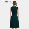 PORTS Women's Elegant Waist-Cinching Sleeveless Dress