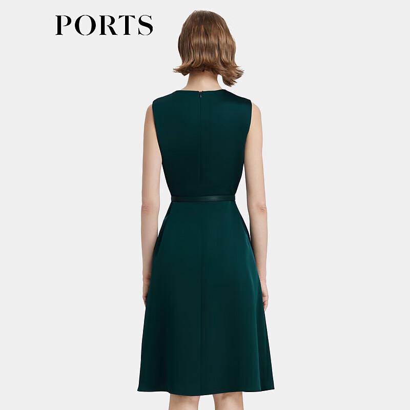 PORTS Women's Elegant Waist-Cinching Sleeveless Dress