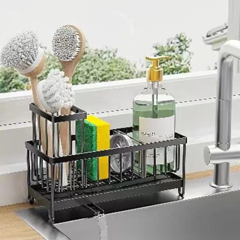 Cloth Rack Kitchen Sponge Drain Rack Sink Countertop Drain Rack Blue Multifunctional Cloth Storage Rack YLE636
