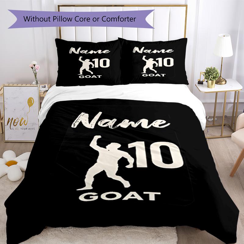 3pcs Custom Name 10 Bedding Set Duvet Cover Closure Includes 1 Duvet Cover & 2 Pillowcases, Soft and Comfortable for All Seasons.