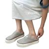 European boutique autumn breathable linen one-pedal lazy shoes thick-soled low-top canvas shoes fashionable casual little white shoes