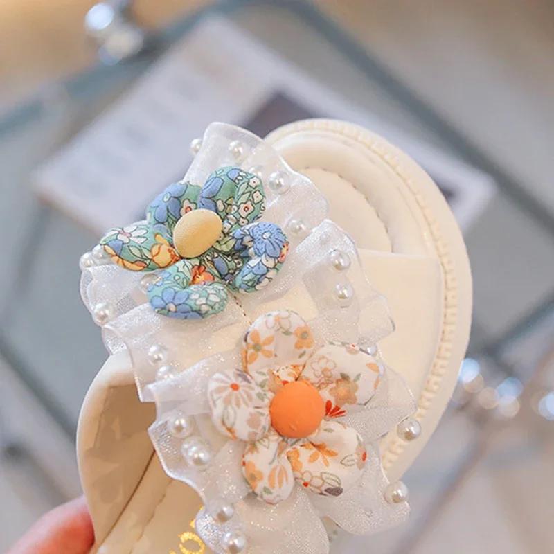 Girls Sandals Summer Open Toe Slide Non-slip Children Home Slippers Kids Girls Spring Cute Beach Slippers Shoe