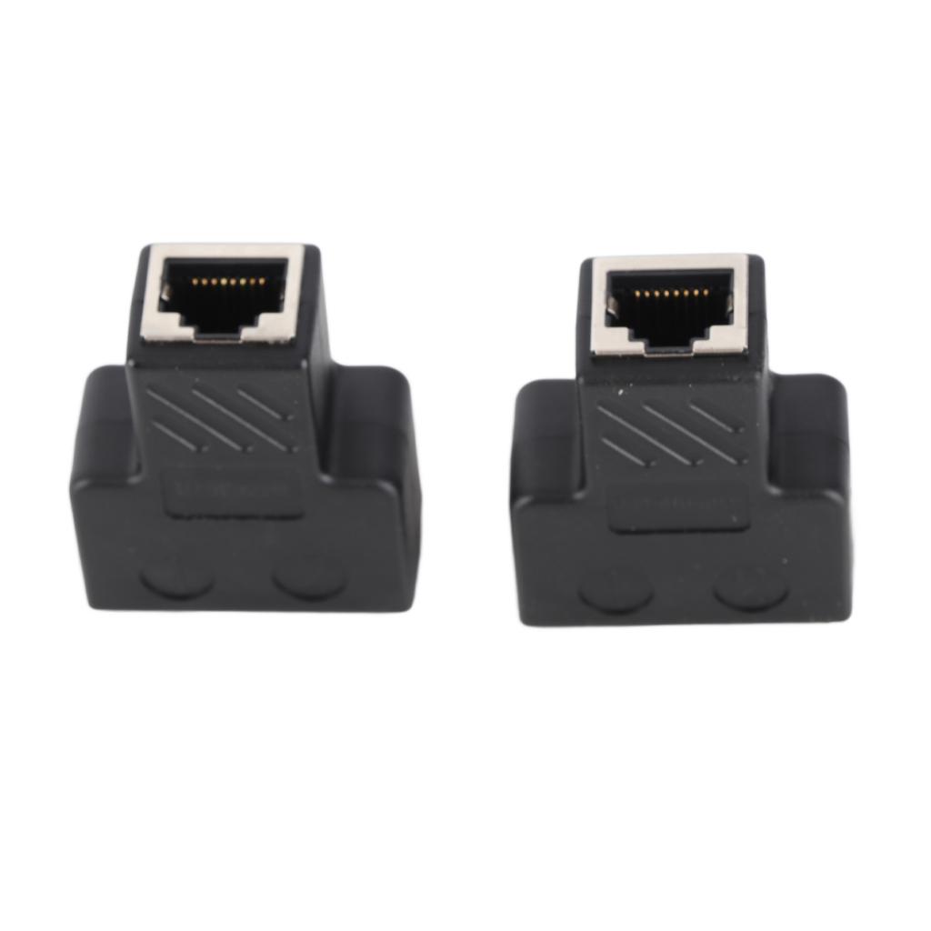 2PCS 3.5MM Male 3‑channel Network RJ45 8‑core Jack Splitter Adapter POE Network Distributor