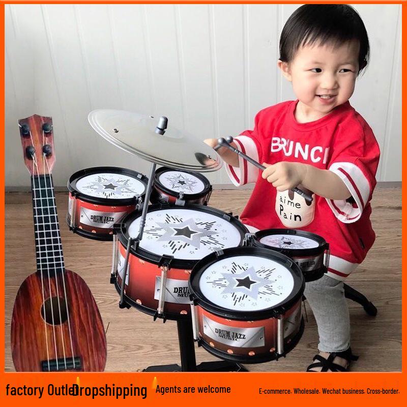 Children's Beginner Jazz Drum & Ukulele Set (Ages 2-6)