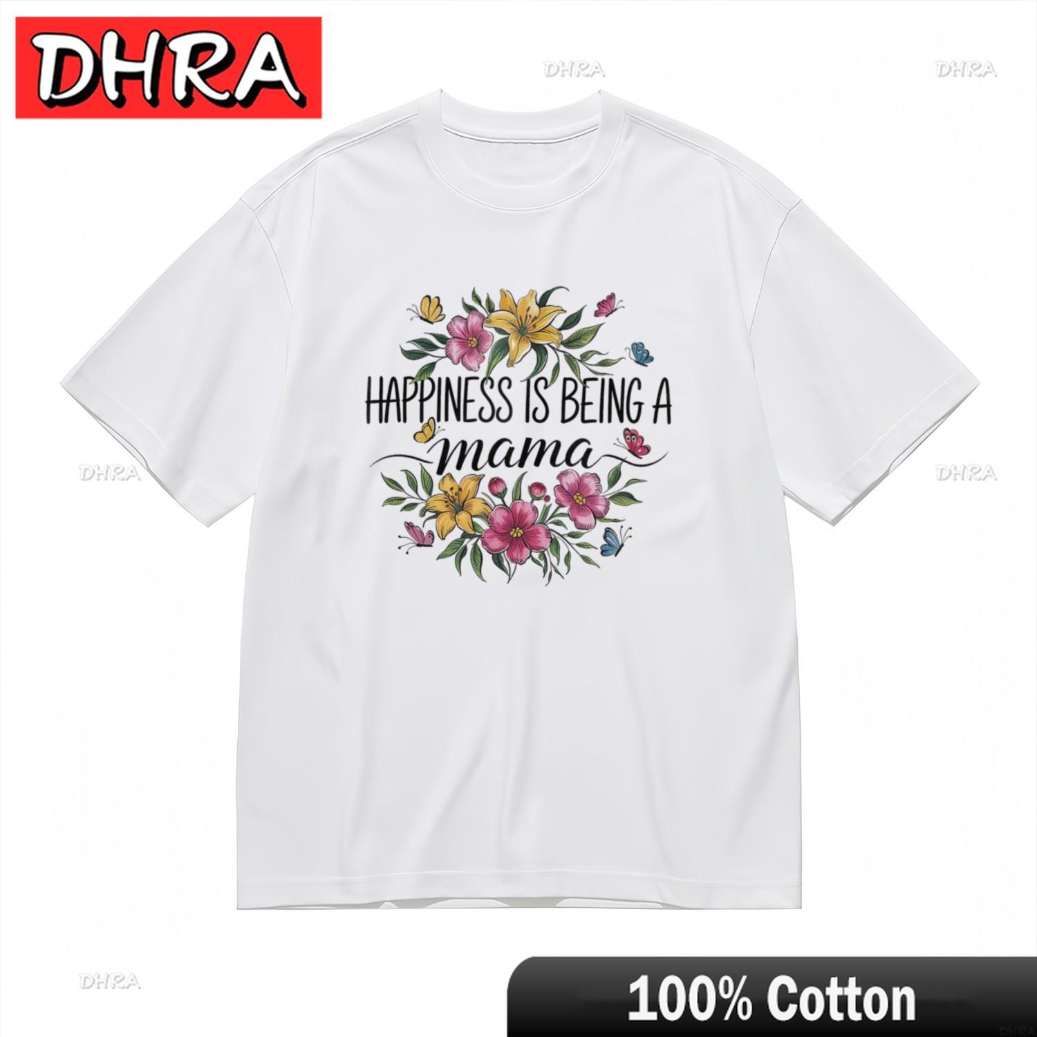 Unisexs Fashion Inspirational Breathable Classic TShirt Floral Happiness Mama Tee Tops TShirts Swiss for Weekend Wear Youth S