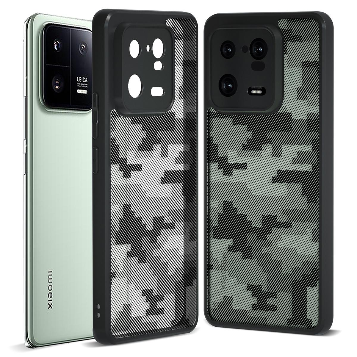 

Чехол для телефона IBMRS для Xiaomi 13 Pro 5G Чехлы Противоударный ТПУ+ПК Чехол для телефона Grid Camouflage