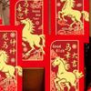 Pack Of 6 Year Of The Horses Red Envelopes Chinese New Year Blessing Paper Money Packets For Festives Occasion