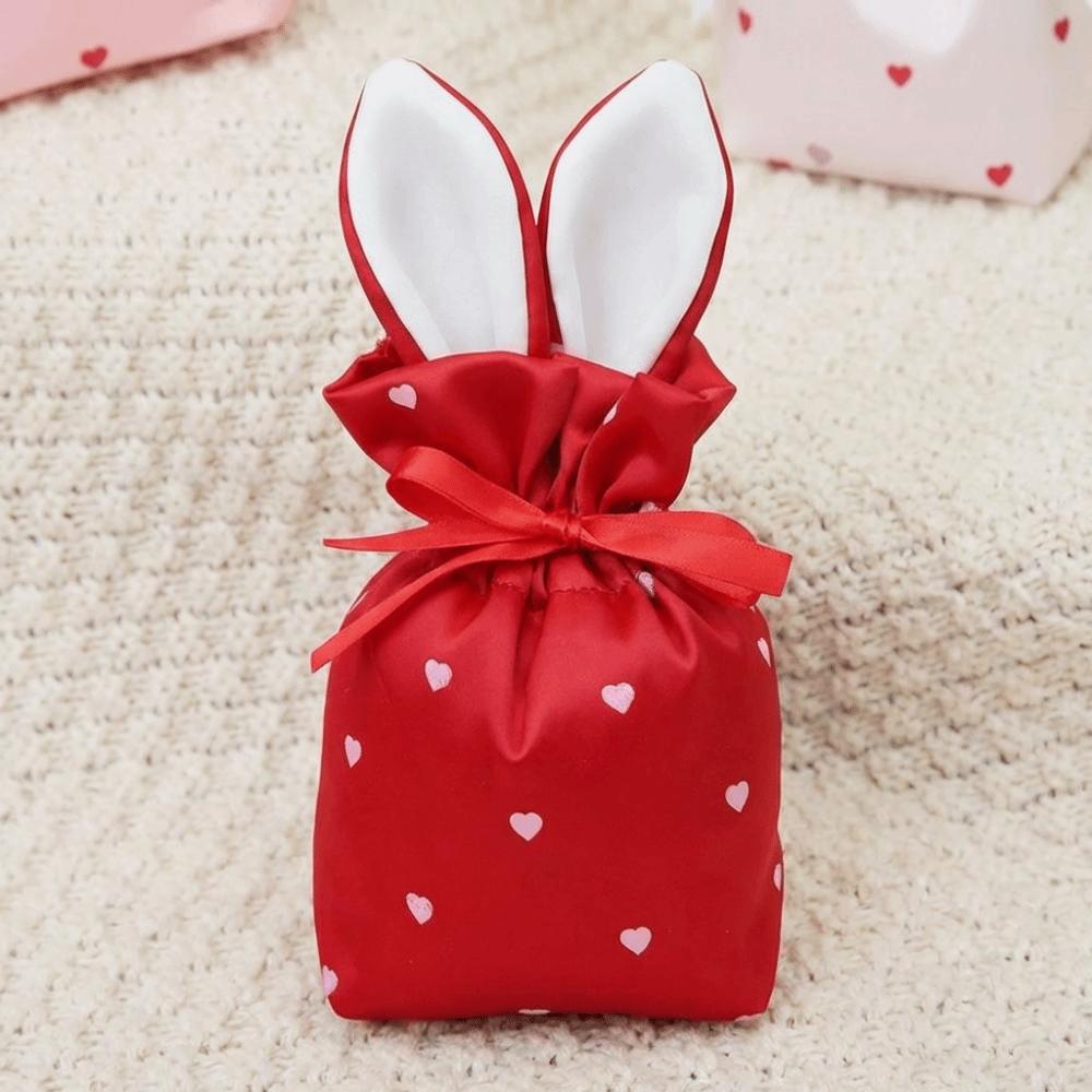 5 Pcs/Set Durable Rabbit Ears Drawstring Bags Reusable Candy Packaging Box  Holiday Decor