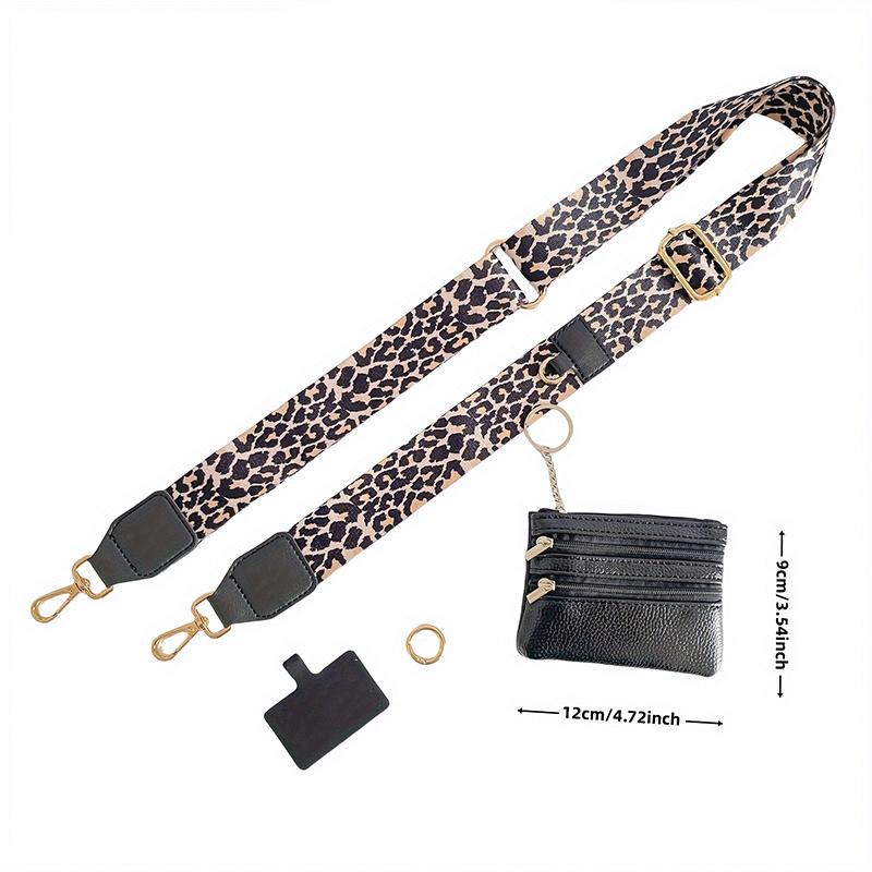 105-145cm Solid Color Adjustable With Coin Purse Practical Printed Pattern Card Holder Wallet Multi-Function Multi-Color