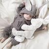 Neuer Europäischer & Amerikanischer Baby Strampler: Kapuzen-Strampler mit Hasenohren für Neugeborene, mit Reißverschluss