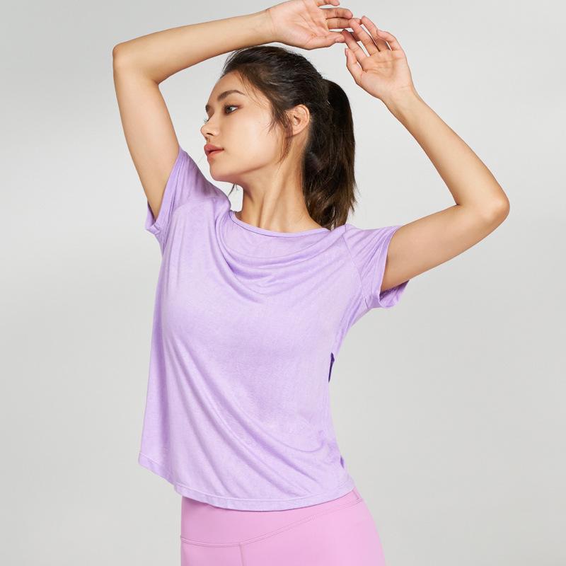 

BILABO Women s Casual Sports T-Shirt: Yoga, Fitness, Running, Short Sleeve, Crew Neck, Loose Fit, Tight Pullover, Comfortable. Extra Large