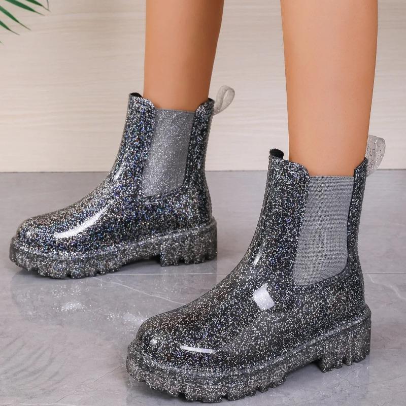 Stivali da Pioggia da Donna Nuovi Stivali da Pioggia in Gomma Impermeabili da Esterno Scarpe da Lavoro da Giardino Suola Spessa Galosce in Gomma Stivali Impermeabili da Donna