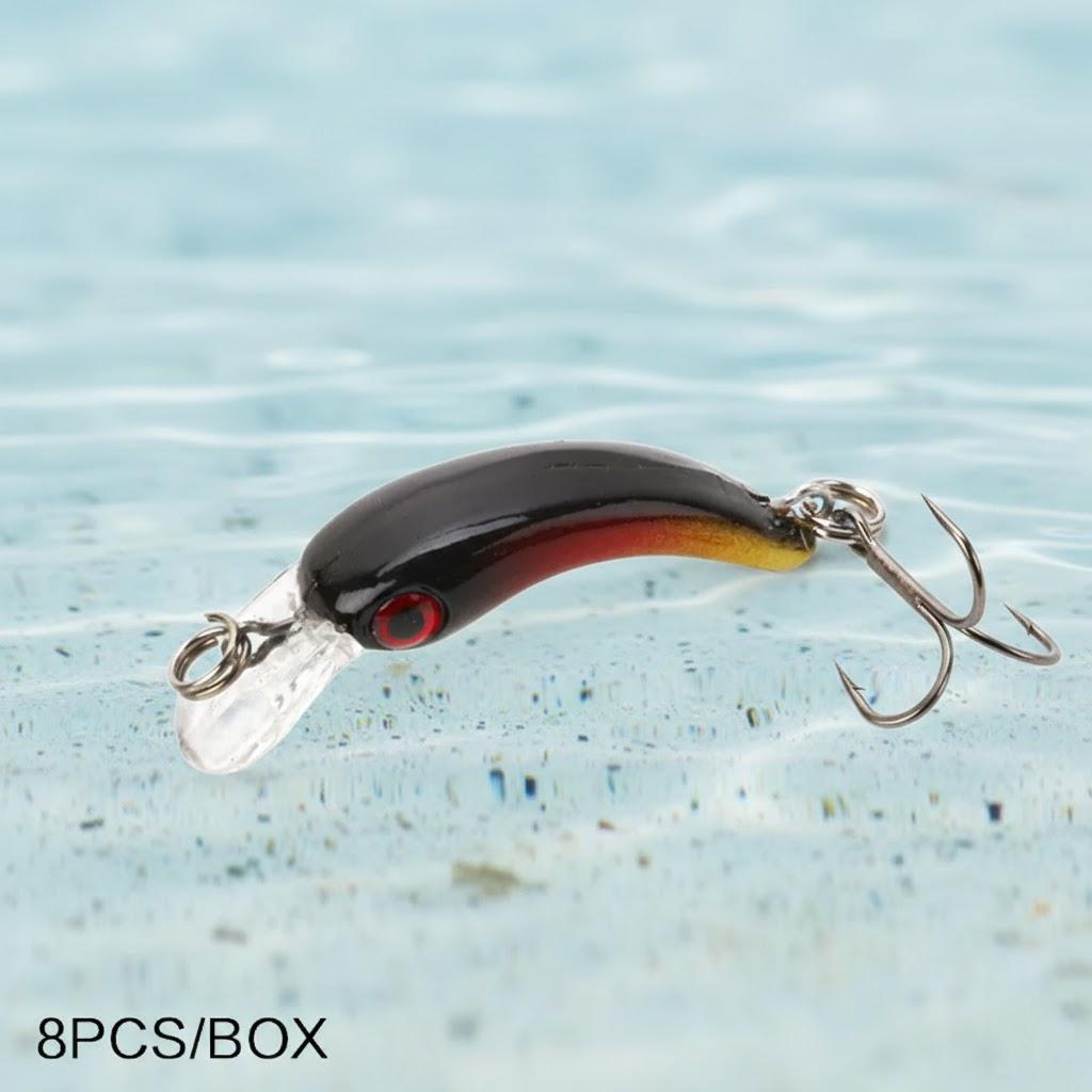 8Pcs Mini Floating Minnow Fishing Lures Hard Bait with Sharp Hook Crankbait Fishing Accessories for Anglers