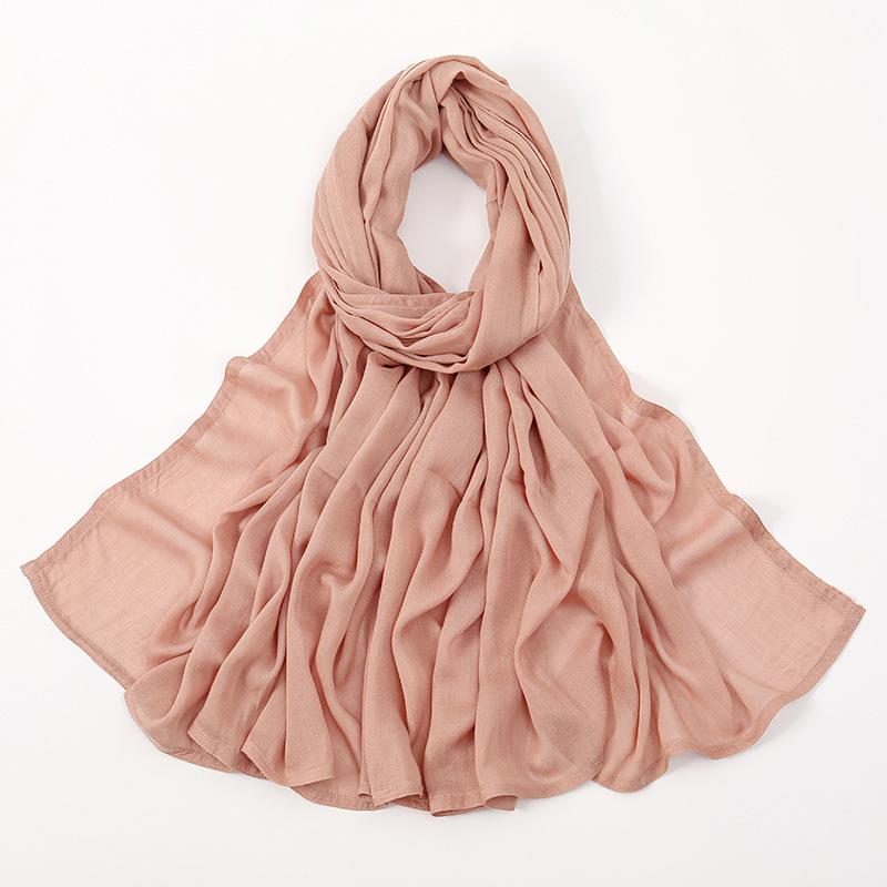 Autumn new solid color hot-selling Malay Indonesian cotton headscarf, monochrome wide-brimmed thin Modal breathable scarf