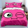 Cute Winking Face on Pink Background Print Bedding Set Duvet Cover Pillowcases (1* Duvet Cover 2* Pillowcases Do Not Include Comforter)